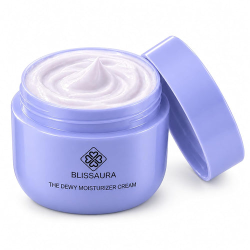 Dewy Skin Cream - Deep Hydrating Facial Moisturizer with Hyaluronic Acid for Dry and Sensitive Skin - Lightweight Formula Ideal for Makeup Primer and Achieving a Glass Skin Finish