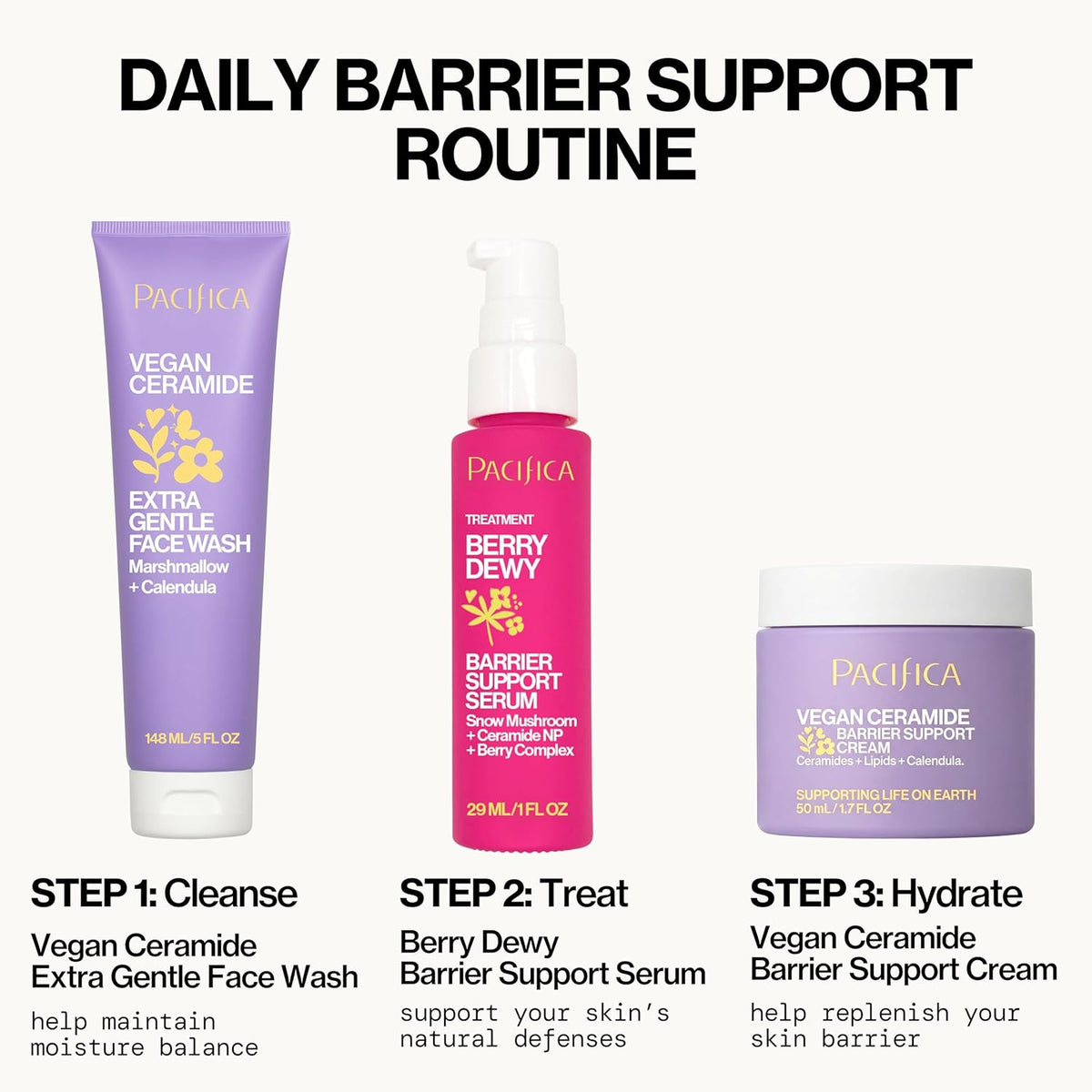 Gentle Facial Cleanser for Sensitive Skin - Vegan, Fragrance-Free, Ceramide Barrier Repair, Dermatologist Tested, Clean Beauty, and Cruelty-Free