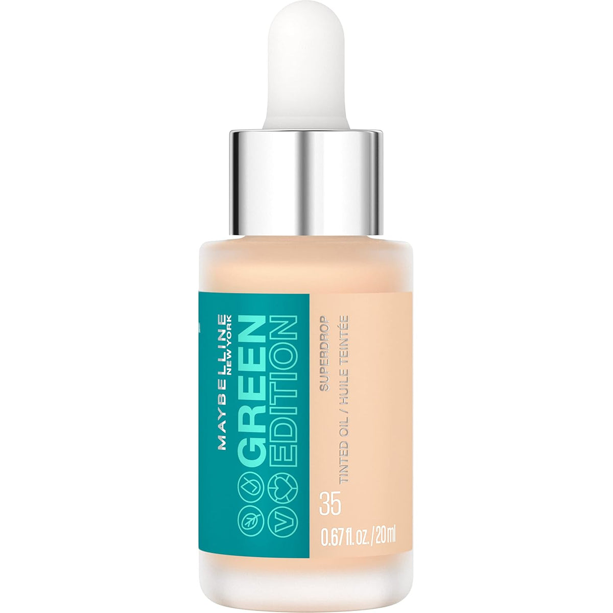 Green Edition Superdrop Tinted Oil-Based Foundation with Adjustable Natural Coverage, Enriched with Jojoba and Marula Oils, 35 ml, 1 Count