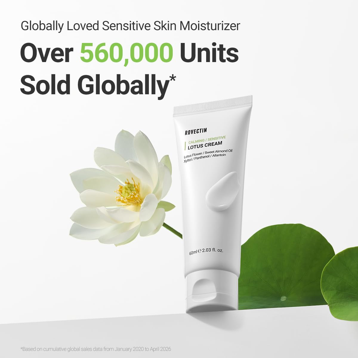 Calming Lotus Cream - Lightweight Hydrating and Soothing Moisturizer for Sensitive Skin with 75% Lotus Water Extract and Niacinamide for Anti-Aging - Vegan Korean Skincare (2.03 Fl Oz)