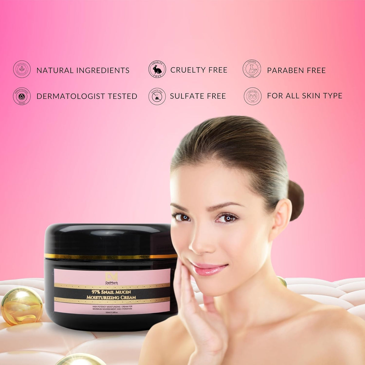 Snail Mucin 97% Daily Face Moisturizer Cream 100ML - Hydrating, Repairing, and Illuminating Korean Formula for Smooth, Healthy Skin