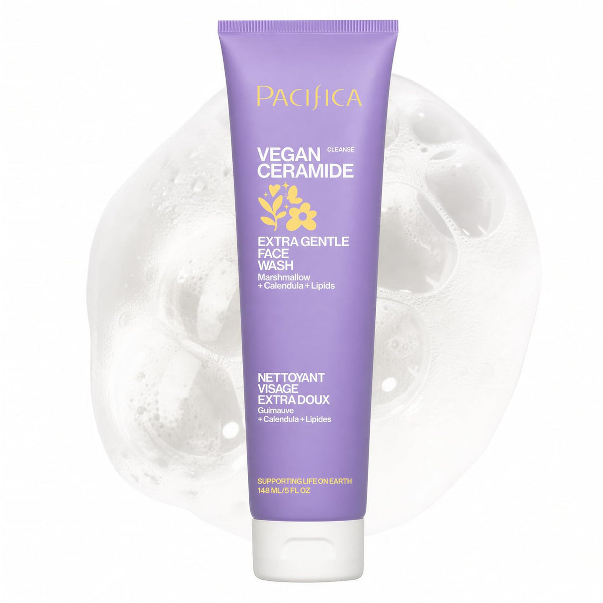 Gentle Facial Cleanser for Sensitive Skin - Vegan, Fragrance-Free, Ceramide Barrier Repair, Dermatologist Tested, Clean Beauty, and Cruelty-Free