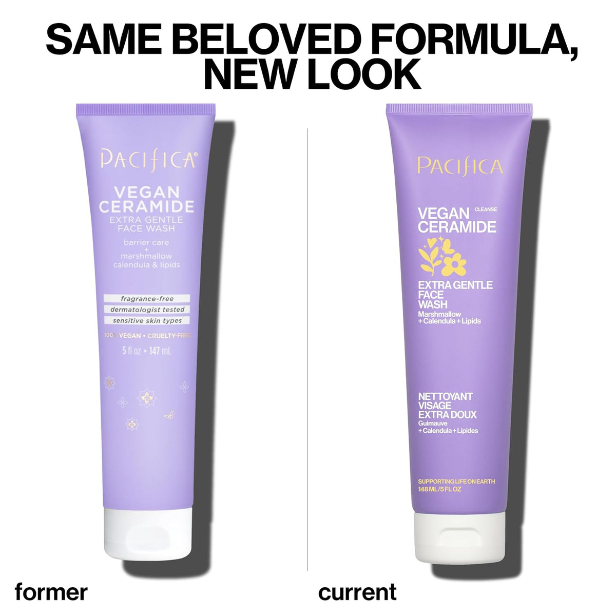Gentle Facial Cleanser for Sensitive Skin - Vegan, Fragrance-Free, Ceramide Barrier Repair, Dermatologist Tested, Clean Beauty, and Cruelty-Free
