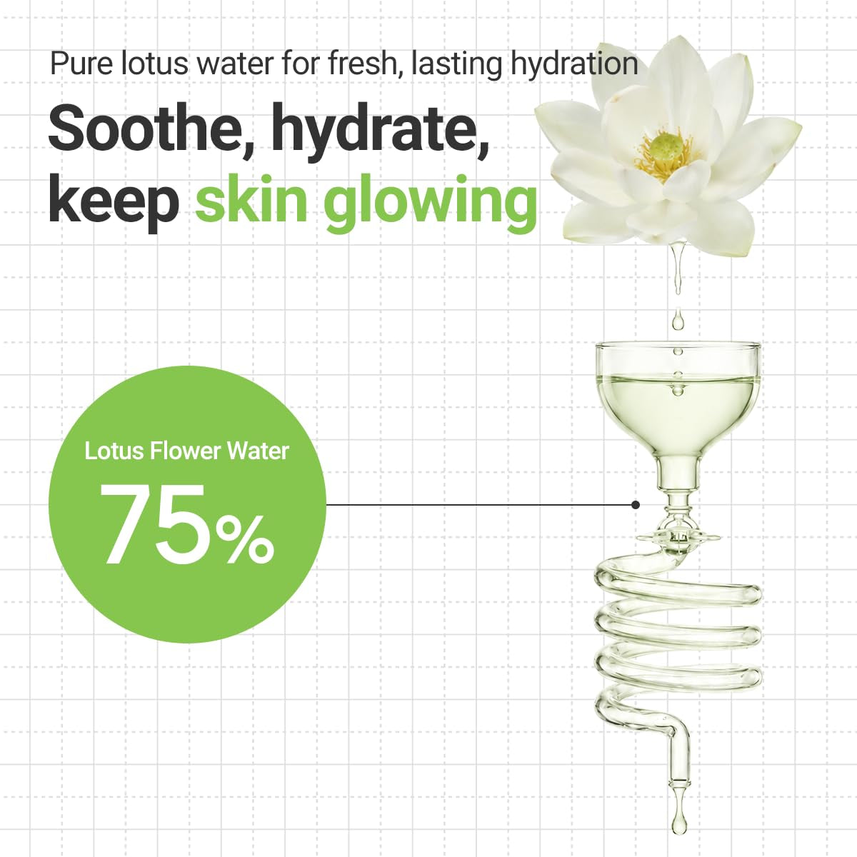 Calming Lotus Cream - Lightweight Hydrating and Soothing Moisturizer for Sensitive Skin with 75% Lotus Water Extract and Niacinamide for Anti-Aging - Vegan Korean Skincare (2.03 Fl Oz)