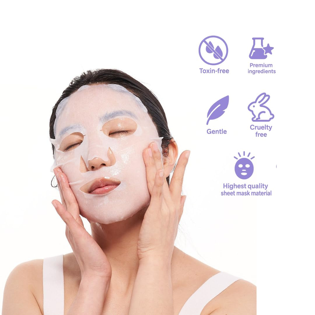 Everyday 8 Korean Face Mask Variety Pack, Hydrate & Brighten