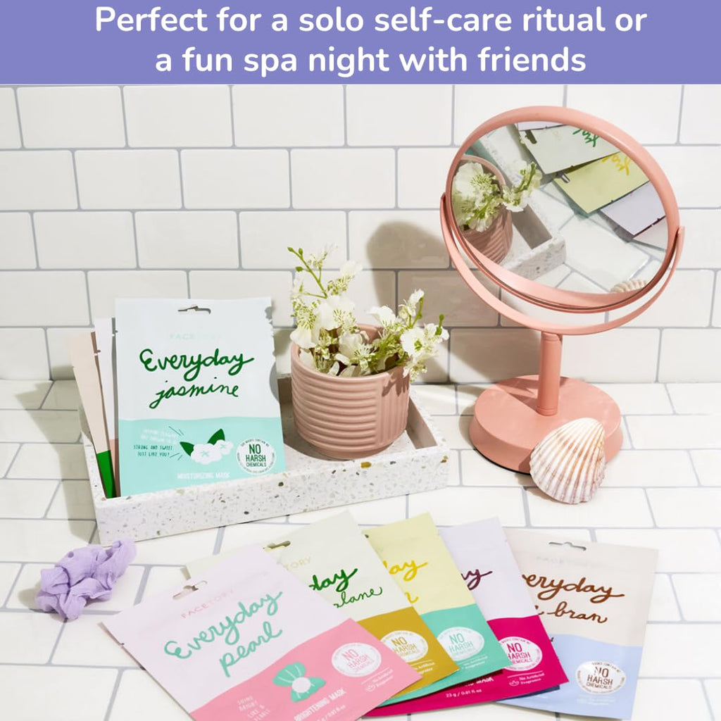 Everyday 8 Korean Face Mask Variety Pack, Hydrate & Brighten