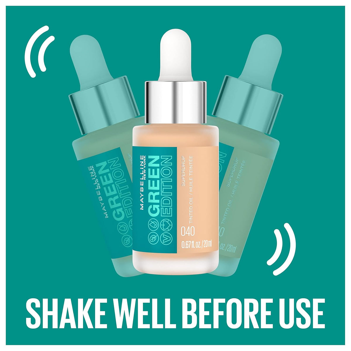 Green Edition Superdrop Tinted Oil-Based Foundation with Adjustable Natural Coverage, Enriched with Jojoba and Marula Oils, 35 ml, 1 Count